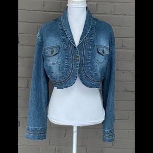 Vezucci NWT crop jean jacket L